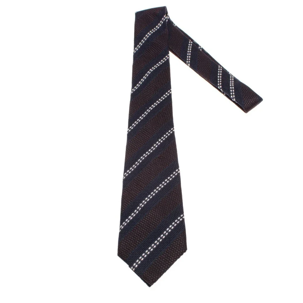Zegna NWOT Neck Tie in Blues & White Stripes 100% Silk Made in Italy